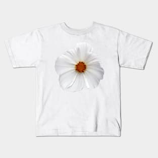 White Wildflower Daisy macro Kids T-Shirt